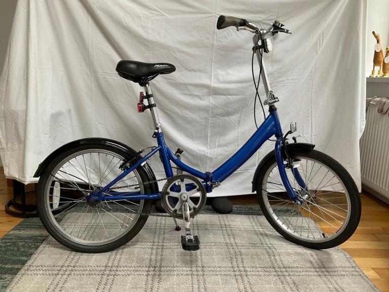 Blue folding bike