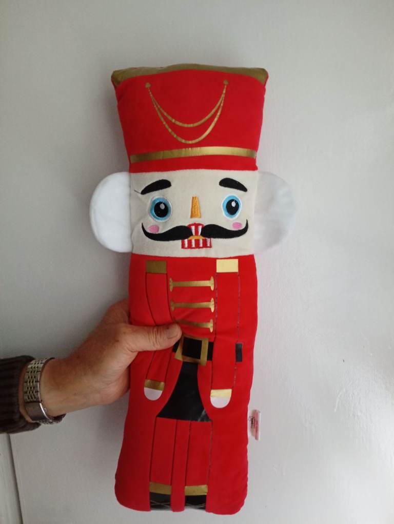 Festive Paws Plush Nutcracker Toy - Red & Gold