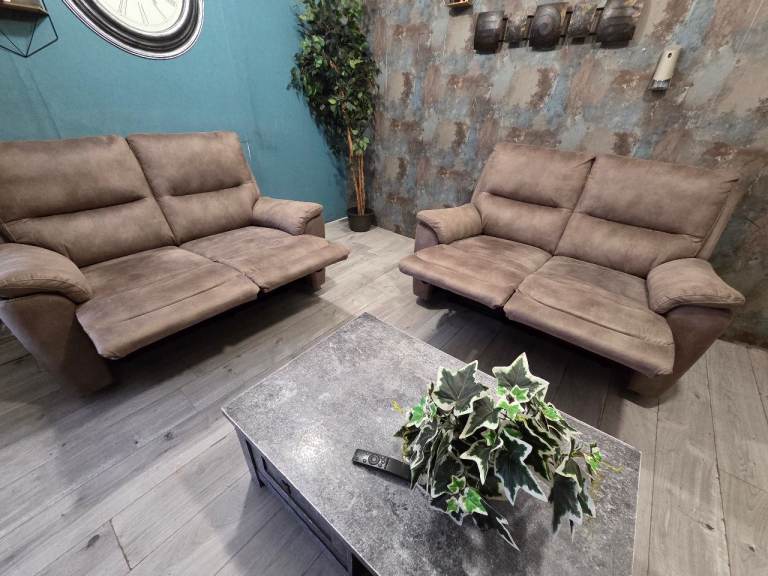 Harveys suede leather recliner 2+2 seate