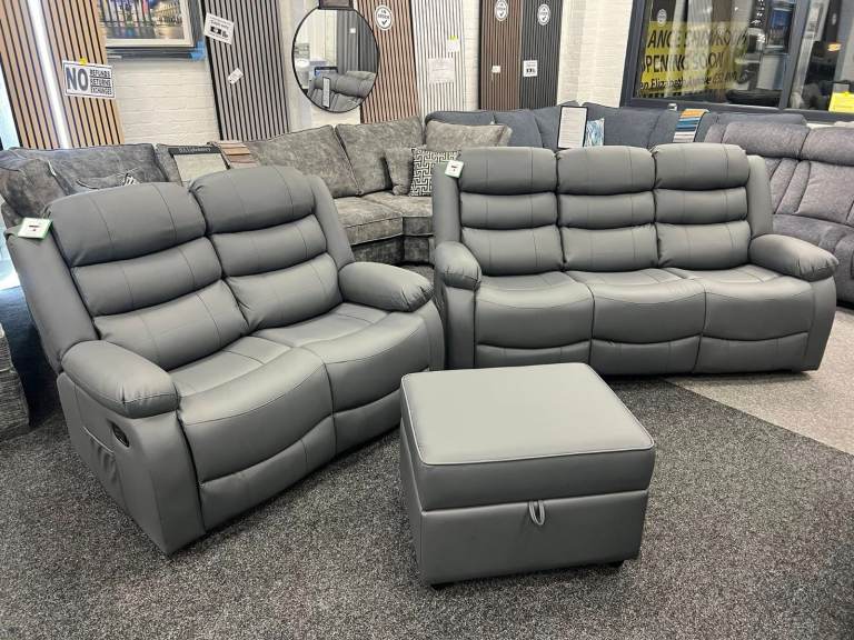 🚚Brand New Roma Recliner Cupholder Corner Sofa & 3+2Seater Real Leather 25% OFF Booking Now