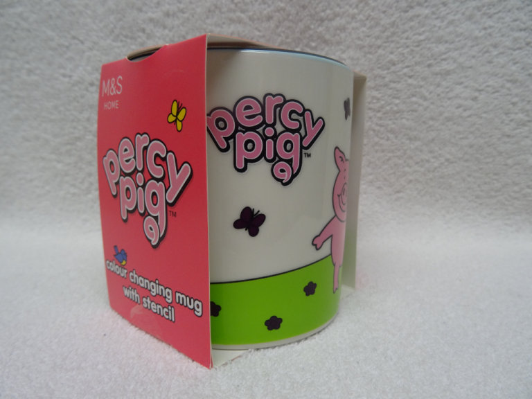 Percy Pig Colour Changing Mug with Stencil, Brand New