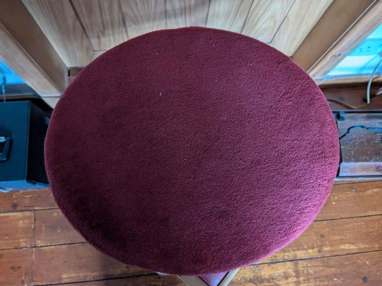 Vintage Fringed Velvet Footstool Retro 