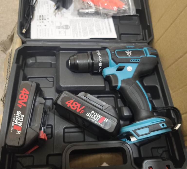 New Cordless drill with Two batteries 48v 🥰 at cheap price