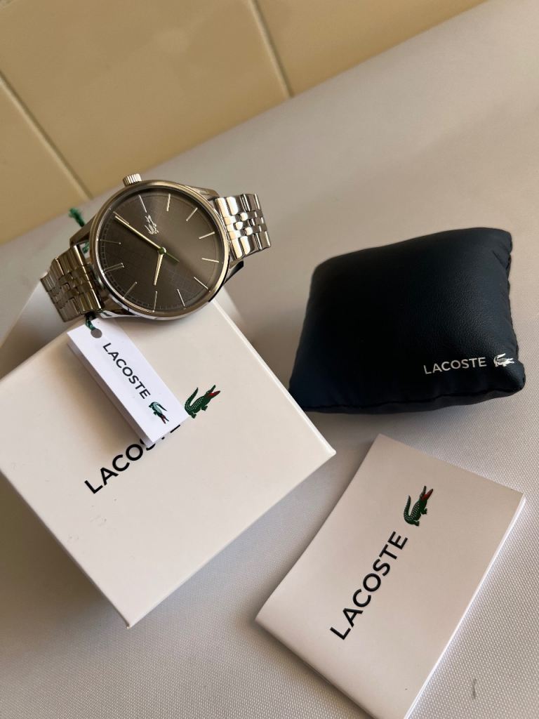 New Lacoste Mens Watch - Silver with Box