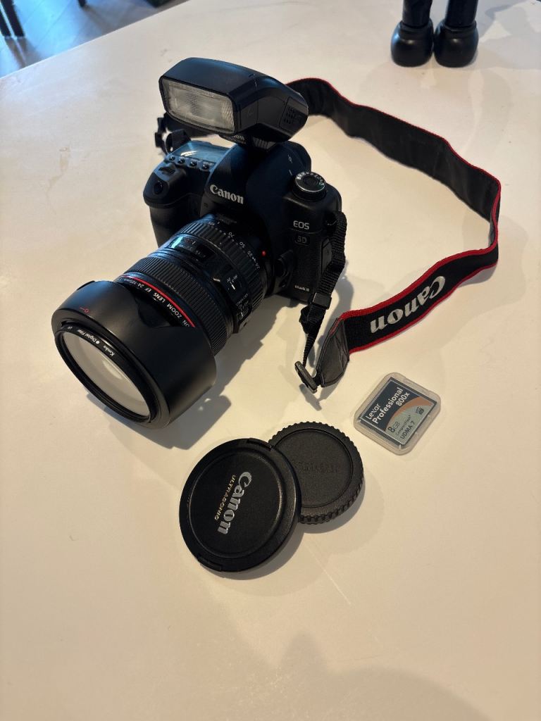 Canon EOS 5D Mark II + 24-105mm L Lens + Flash + Bag (Full Frame + Video)