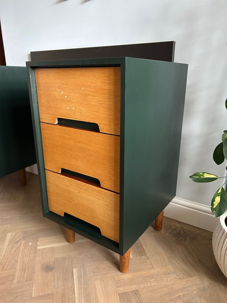 Mid century Stag C Range oak bedside drawer x1 vintage