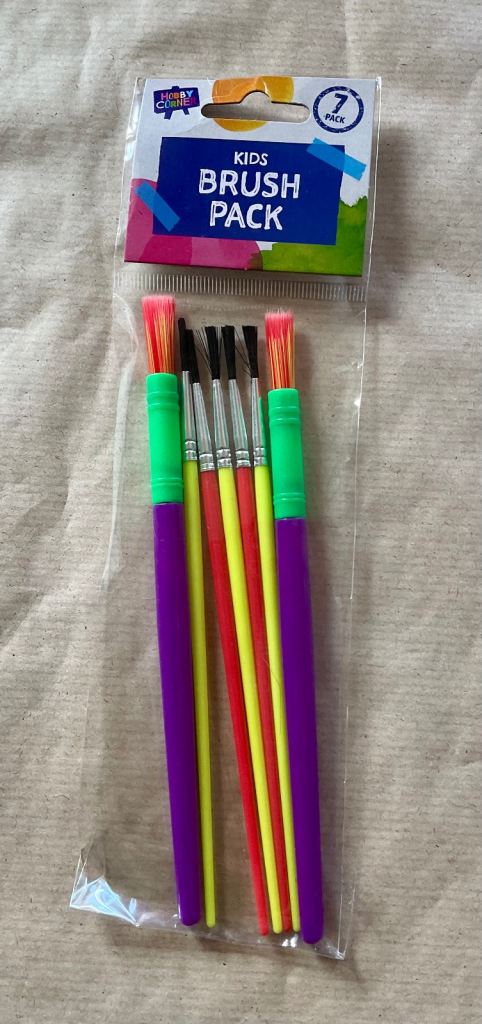Pack of 7 Hobby Corner Kids Brush Pack Paintbrushes