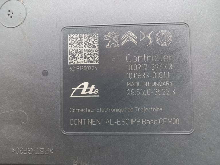Peugeot 208 Abs Pump/Modulator 2020-2024 1.2l Eb2adtd (Hnk) Rde2