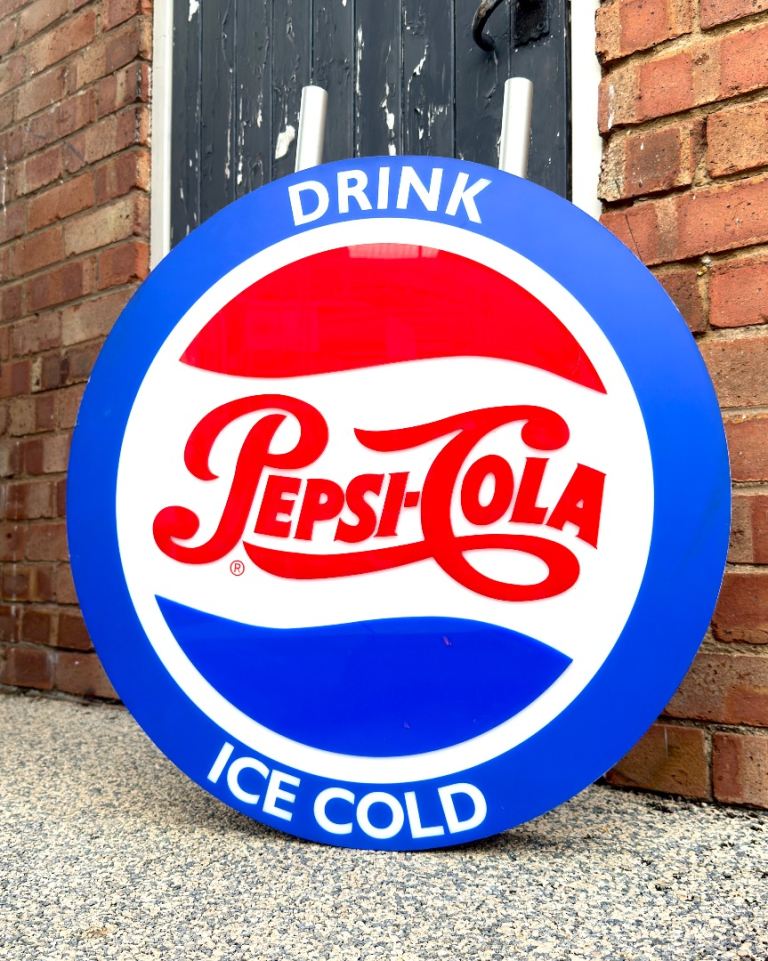 Vintage PepsiCola Light Box Sign Restaurant Pub Bar Man Cave Display Non Working