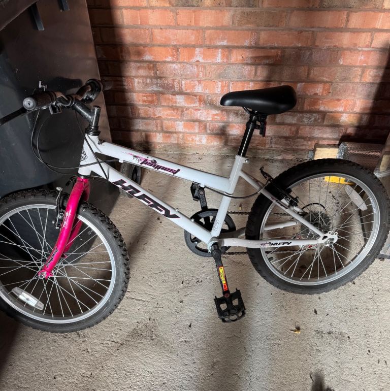 Huffy Playground Kids Bike – White & Pink, Good Condition