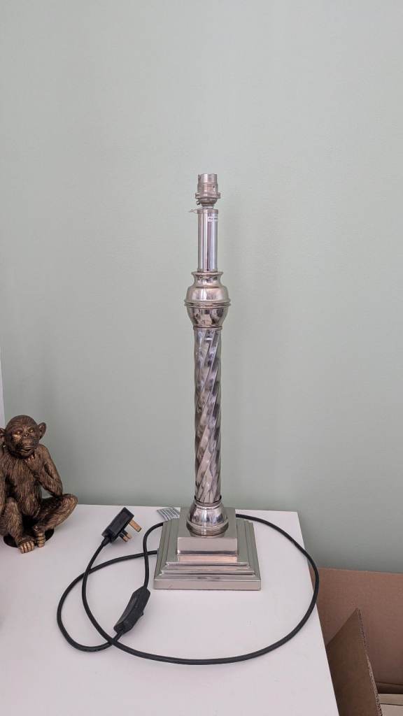 Silver Twist Lamp Stand - Heavy