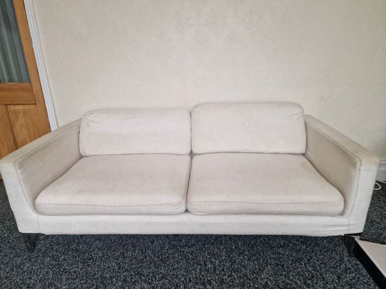 Cream 2-Seater Sofa with Removable Covers