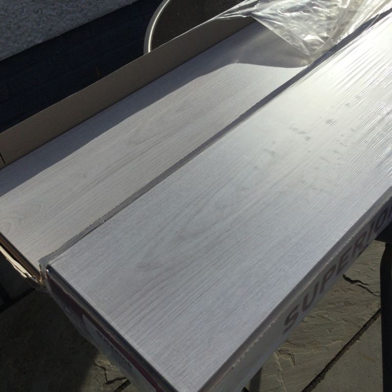WHITE OAK 8mm LAMINATE FLOORING, ONE FULL PACK + TWO COMPLETE LENGTHS