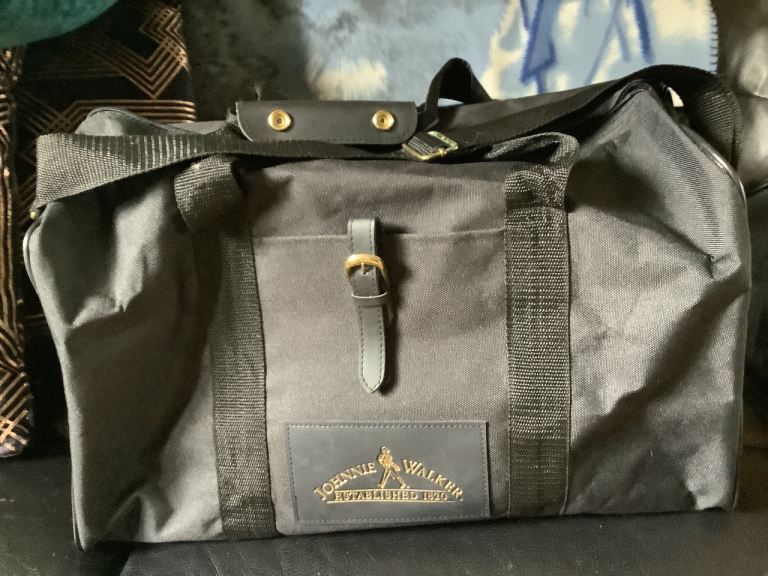 Johnnie Walker black gym bag/weekend travel bag.