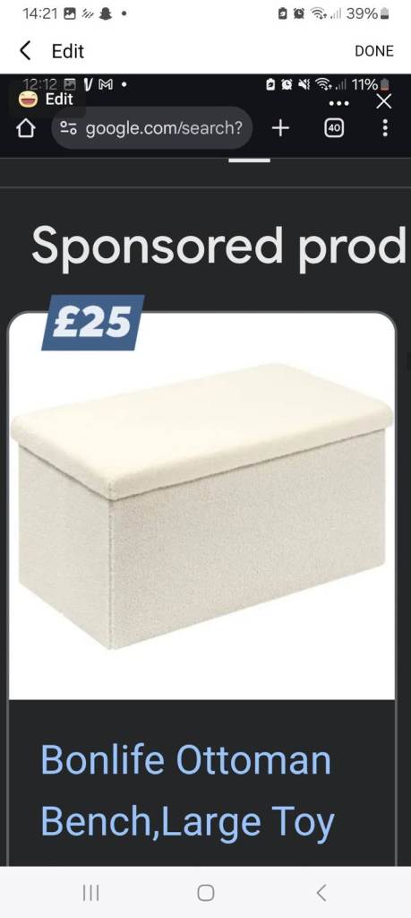new bonlife ottoman storage box £25 delivered