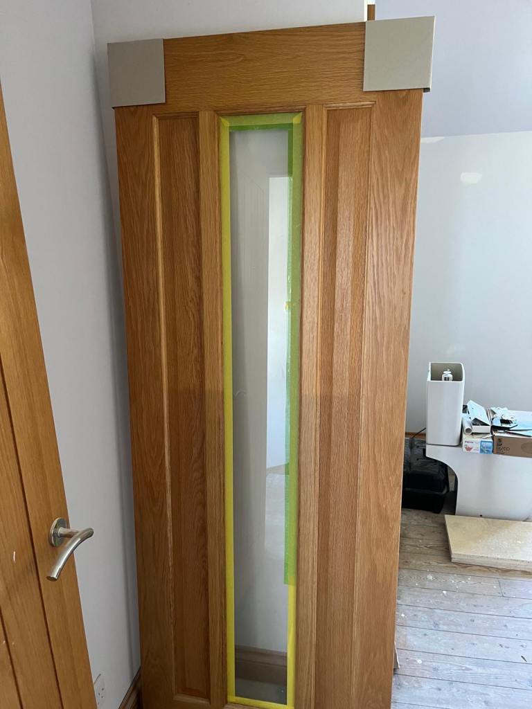 Internal oak door with glass panel new unused