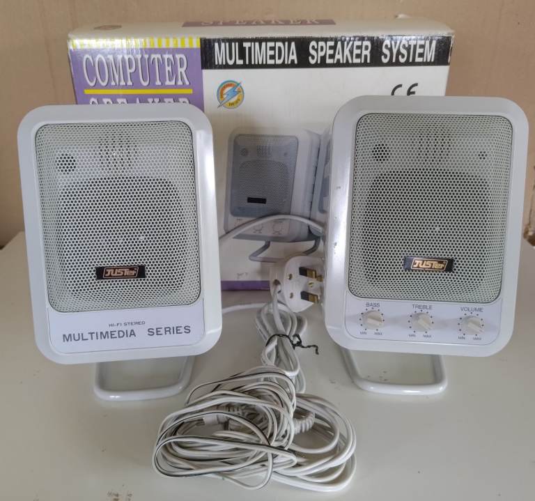 JUSTer SP868 Multimedia Speaker System for Computer, Excellent Condition
