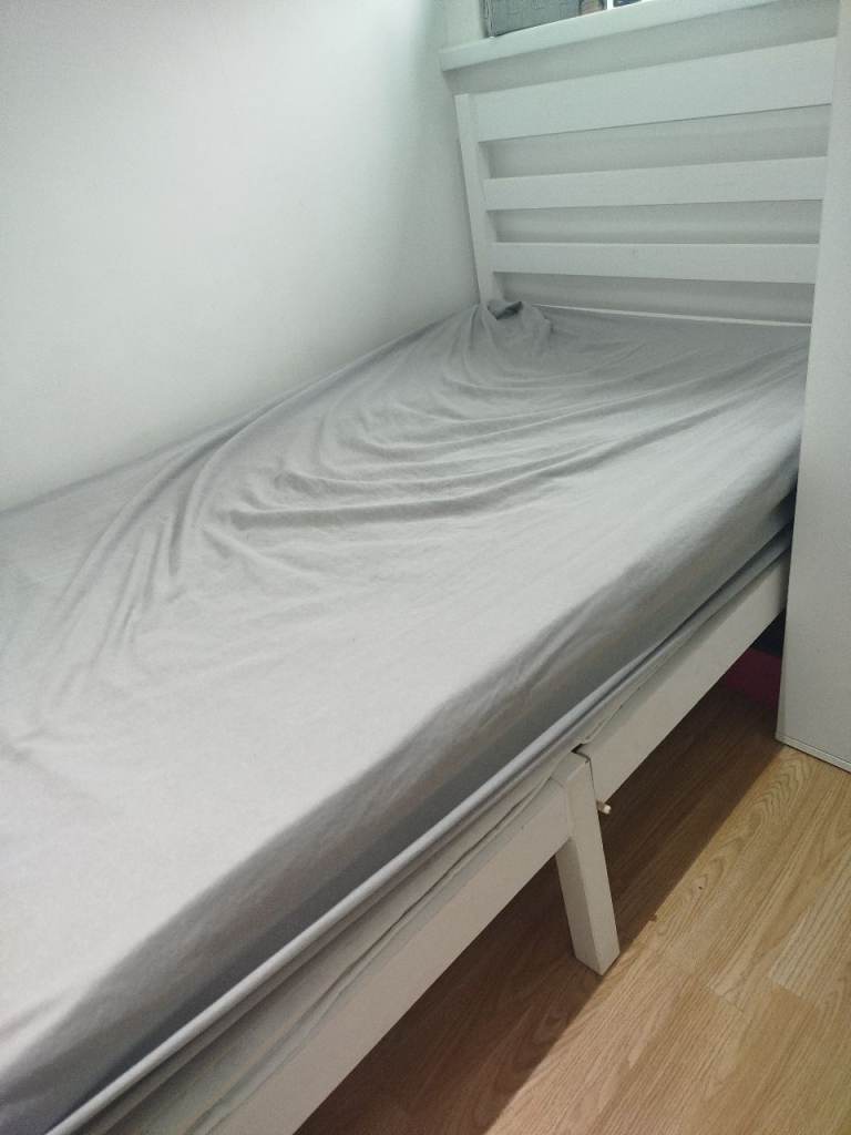 FREE White Single Bed Frame with Slats – Good Condition