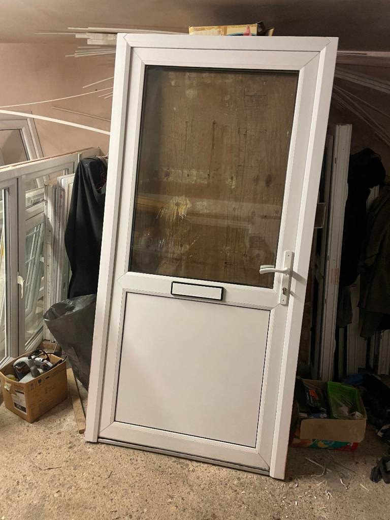 UPVC DOOR 205.5 x 102.5 cm - UPVC DOUBLE GLAZED DOOR **VERY WIDE** - CLEAR GLASS (REF: DX196)