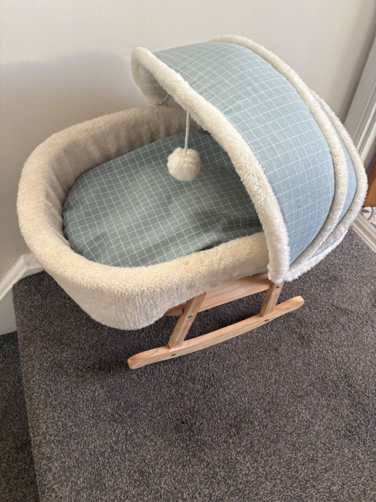 Cat bed dolls rocking basket