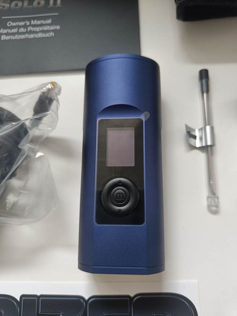 NEW Arizer Solo 2 Mystic Blue - Dry Herb Vaporiser PLUS 5 Extra Glass Extensions