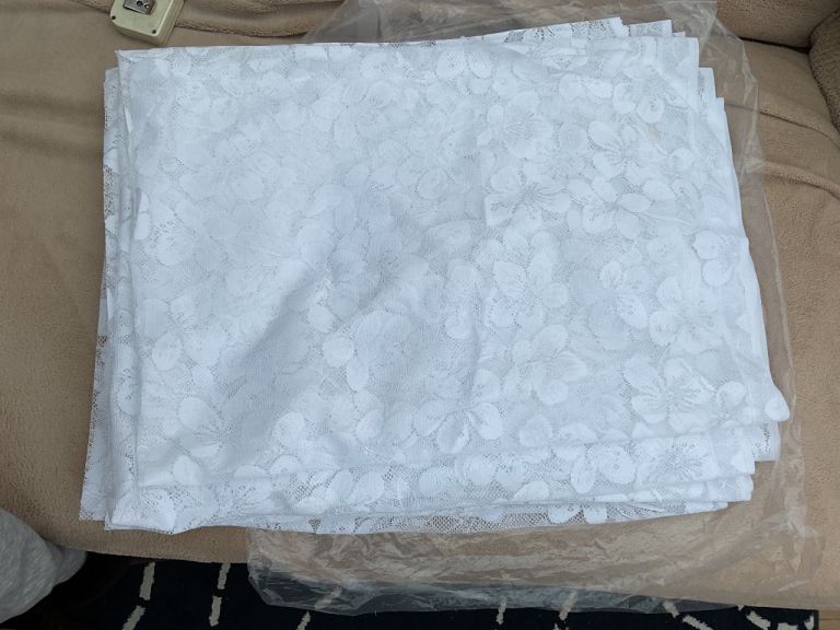 NET CURTAINS 14yds of 48in DROP WHITE BRAND NEW NEVER USED