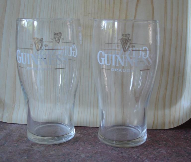 Two 1 pint Guinness Glasses