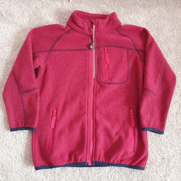 girls raspberry pink zip up jacket by Crane age 5-6 years