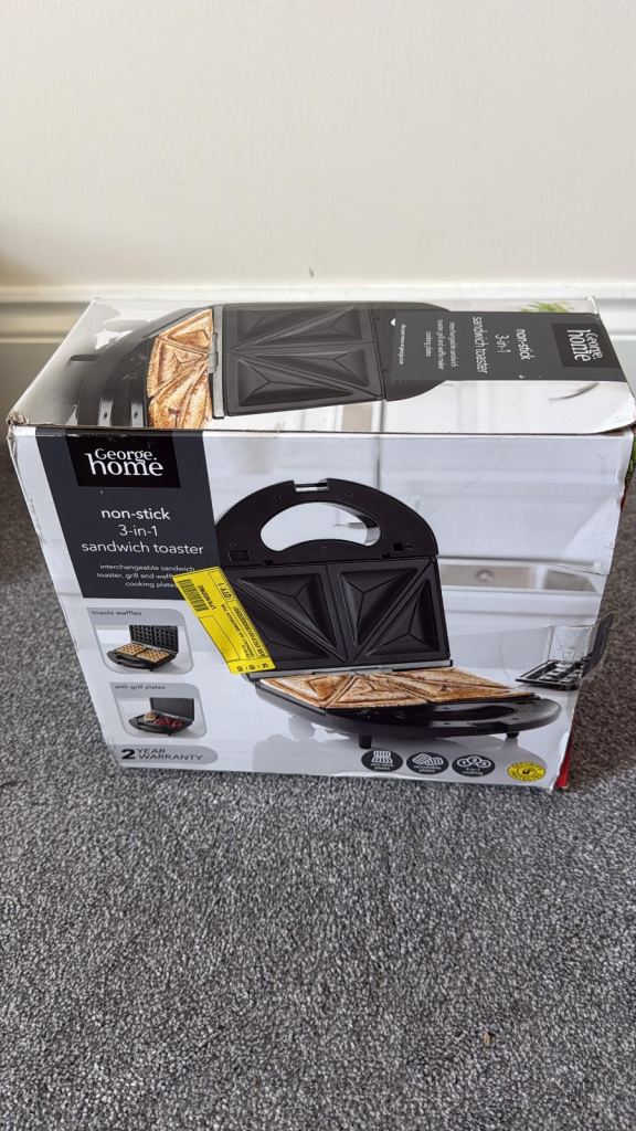 House of Home 3-in-1 Sandwich Toaster - Brand New
