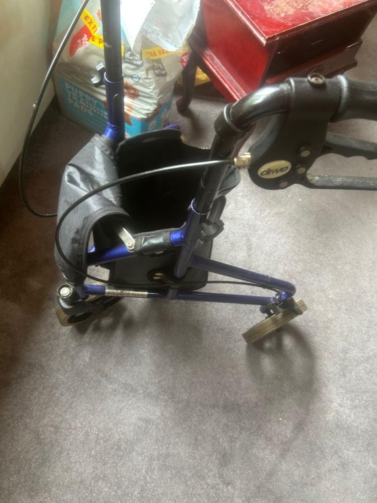 Drive Medical Blue Mobility Walker with Seat and Bag