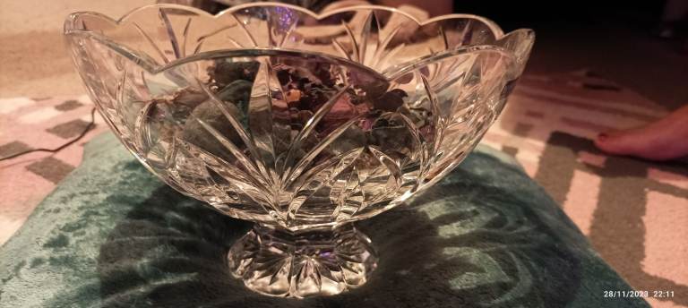 Available Still Real Waterford Lead Crystal Large Fruit Bowl Vintage Age in Perfect Condition