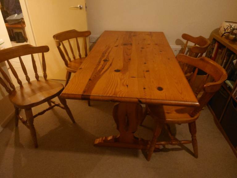 Solid Pine Table and 4 Chairs