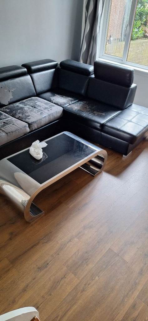 Modern Glass Coffee Table with Metal Frame