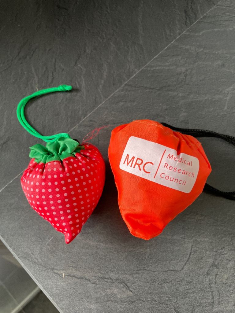 Reusable Shopping Bags - Strawberry & MRC Logo, As Good As New
