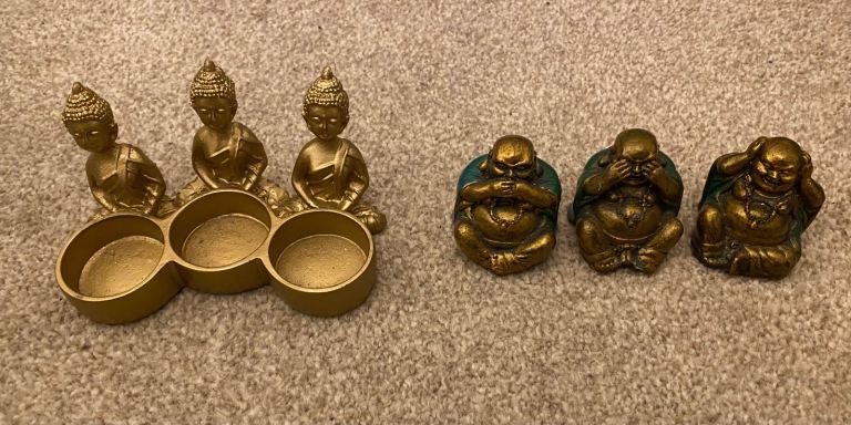Buddha candle holder, Buddha trilogy of figures 
