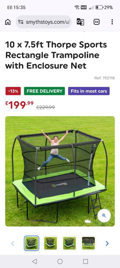 Smyths toys 10 x 7. 5 trampoline 
