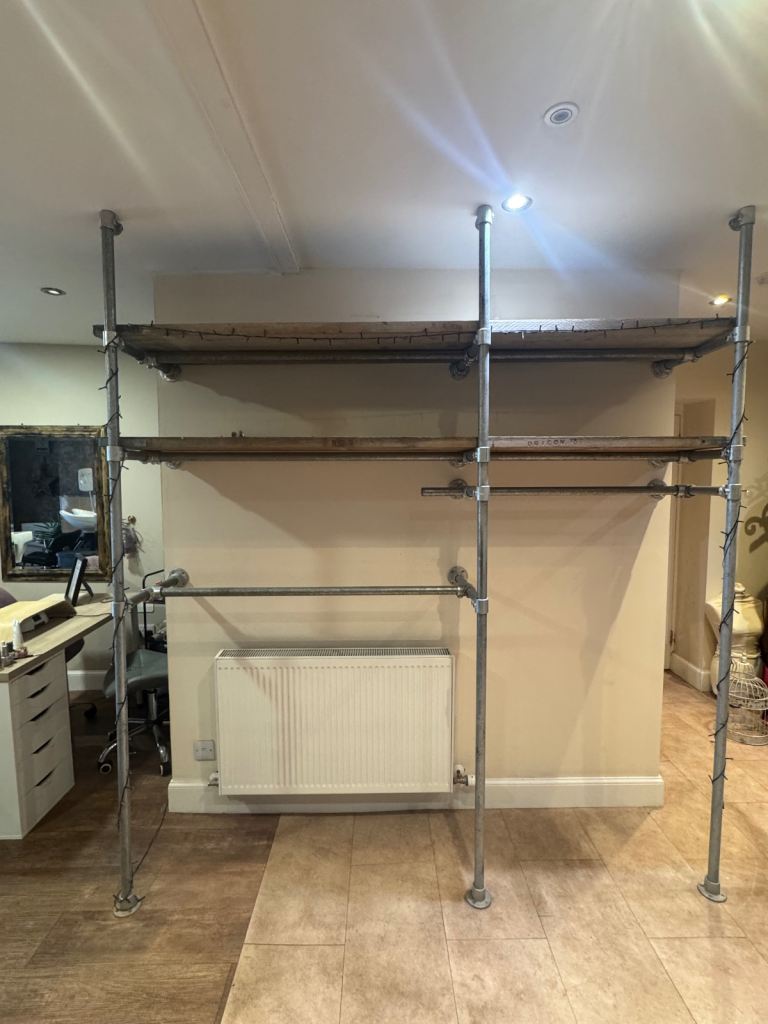 Industrial Style Clothes Rail and Shelving Unit – Good Condition