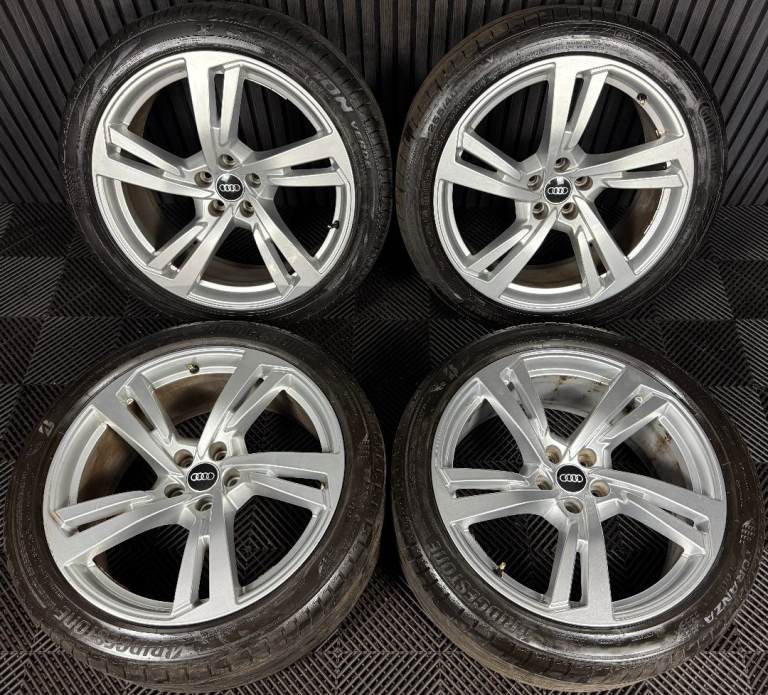 20'' GENUINE AUDI A7 S LINE 5 DOUBLE SPOKE A8 ALLOY WHEELS ALLOYS TYRES