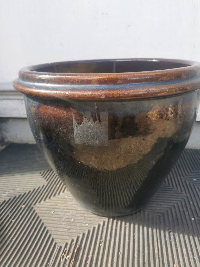 Brown Glazed Ceramic Plant pot 