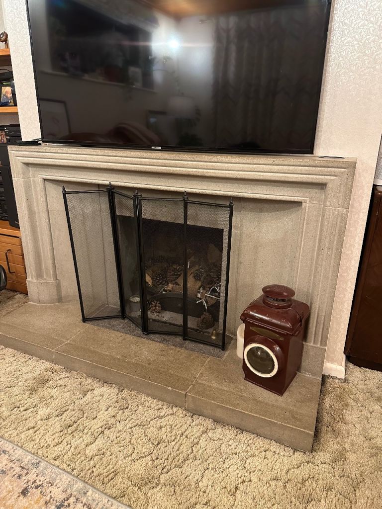 Beautiful Limestone Fireplace Surround – Good Condition