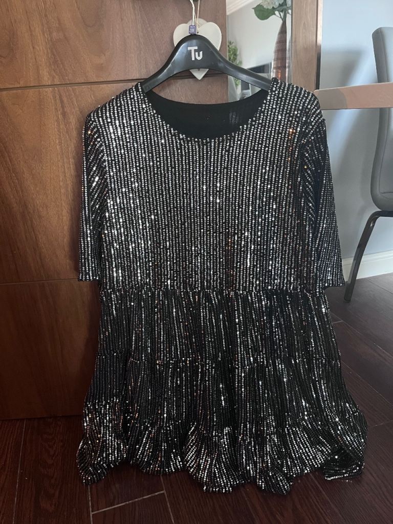 Sparkly Black Sequin Dress 