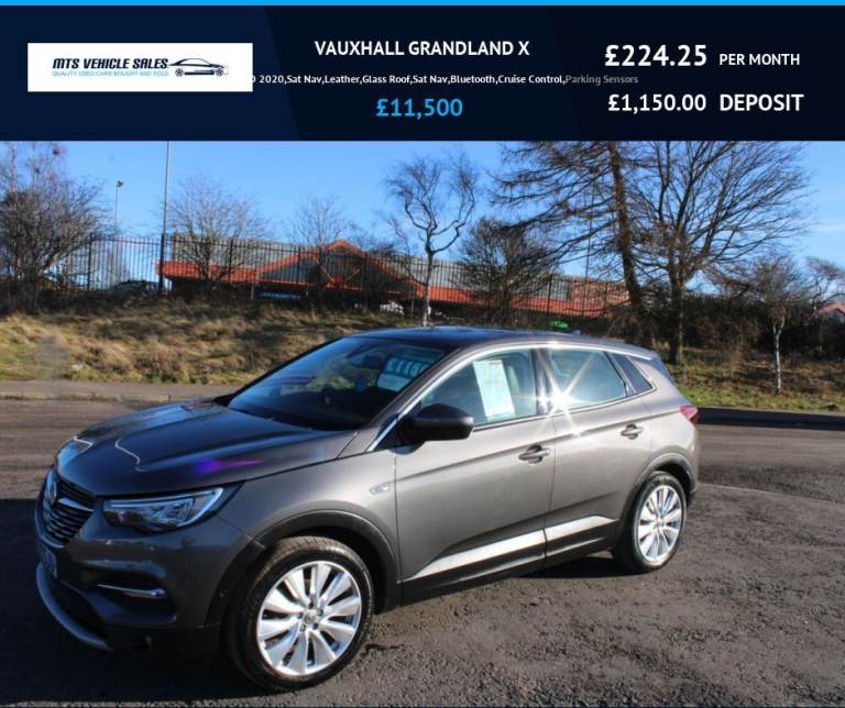 VAUXHALL GRANDLAND X 1.5 Turbo D 2020,Sat Nav,Leather,Sunroof,Sat Nav,Bluetooth,Cruise,Park Sensors