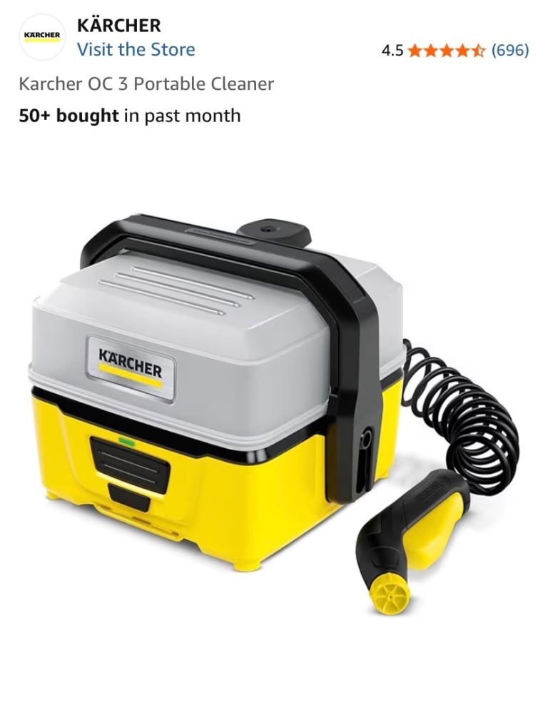 Karcher OC3 portable cleaner, great for washing pets, bikes, or even muddy wellies