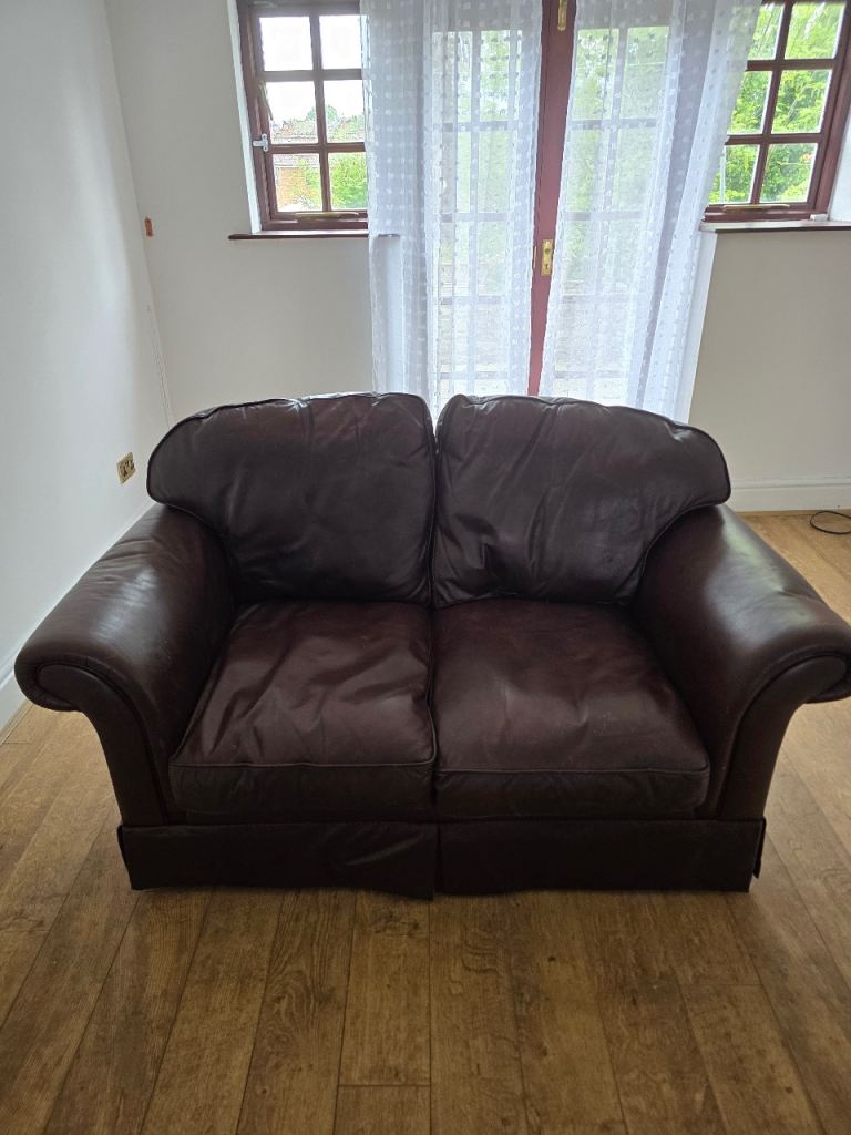 Laura Ashley Two Seater Leather Sofa 