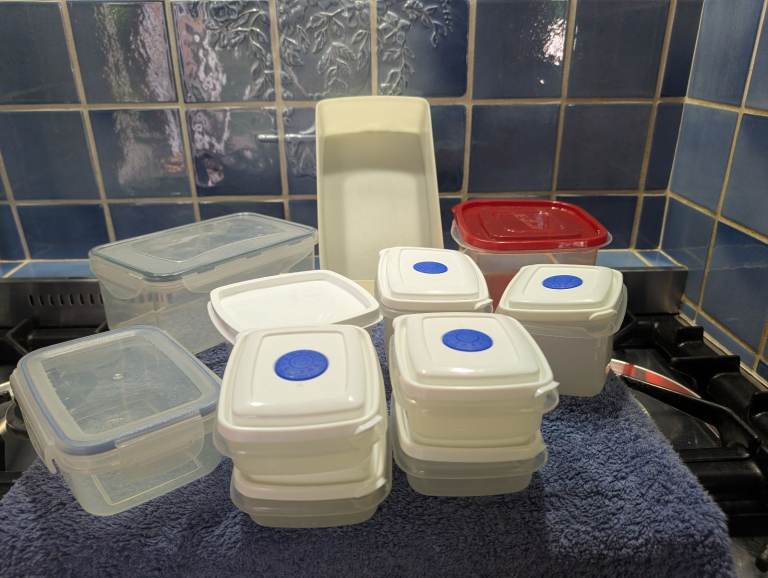 Selection of 10 Plastic Food Storage Containers