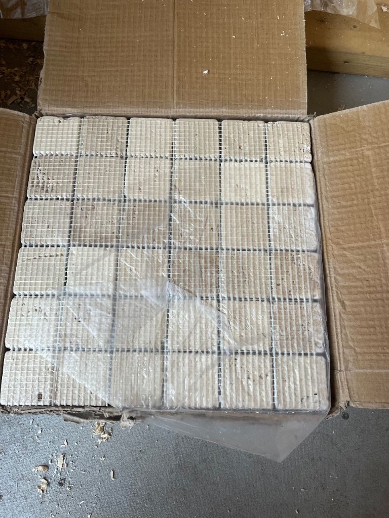 Travertine mosaic tiles