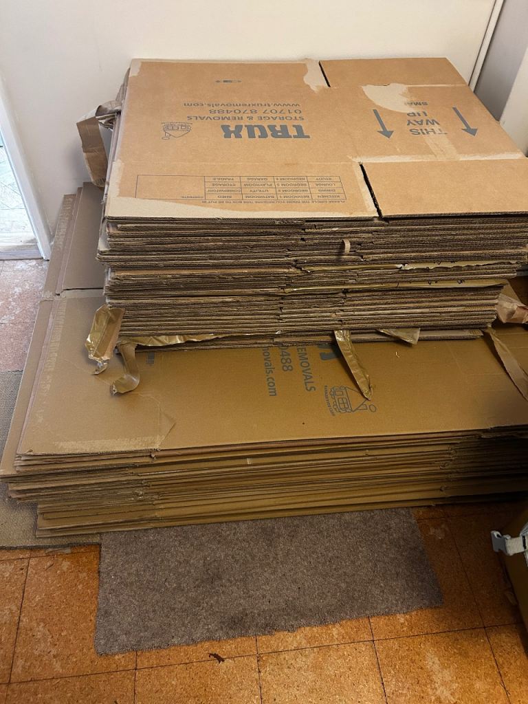 Moving Boxes – 50 in Good Condition, Ready for Use, £48.00 for Sale