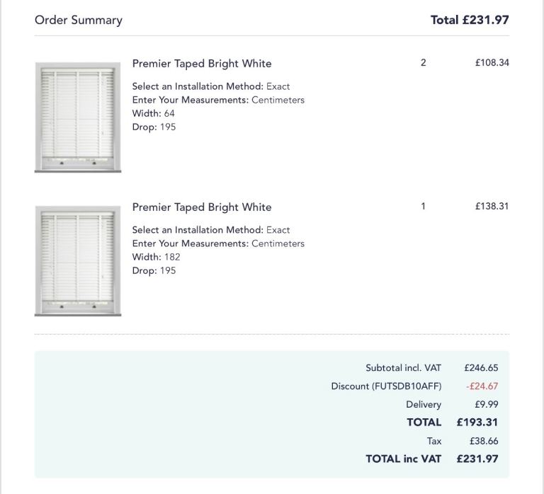 Unopened white blinds 