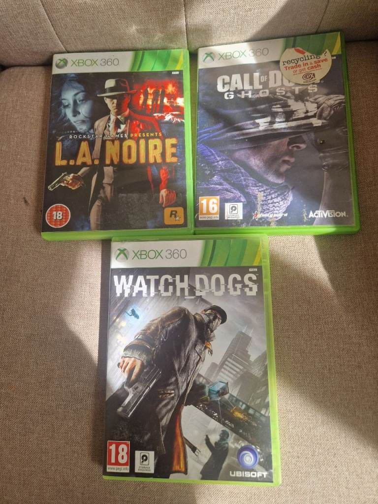 Xbox 360 Games Bundle - L.A. Noire, Call of Duty, Watch Dogs