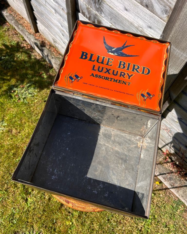 Large Blue Bird Toffee Assortment Tin Box